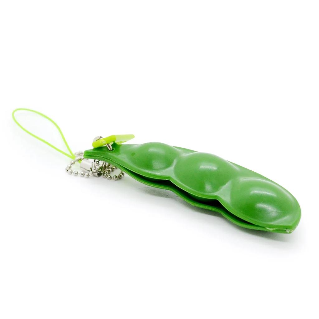 Fidget Toys Key Chains Pack Decompression Edamame Squishy Squeeze Peanut Peas Beans Keychain Stress Relief Adult Toy Keychain