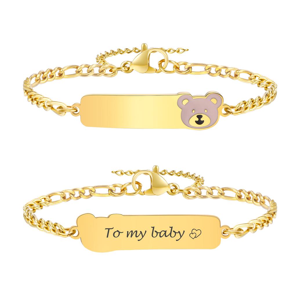 Stainless Steel Jewelry Free Custom Little Friend Bracelets Anti Allergy Engrave Name Bracelets,New Boys Grils Jewelry Gift