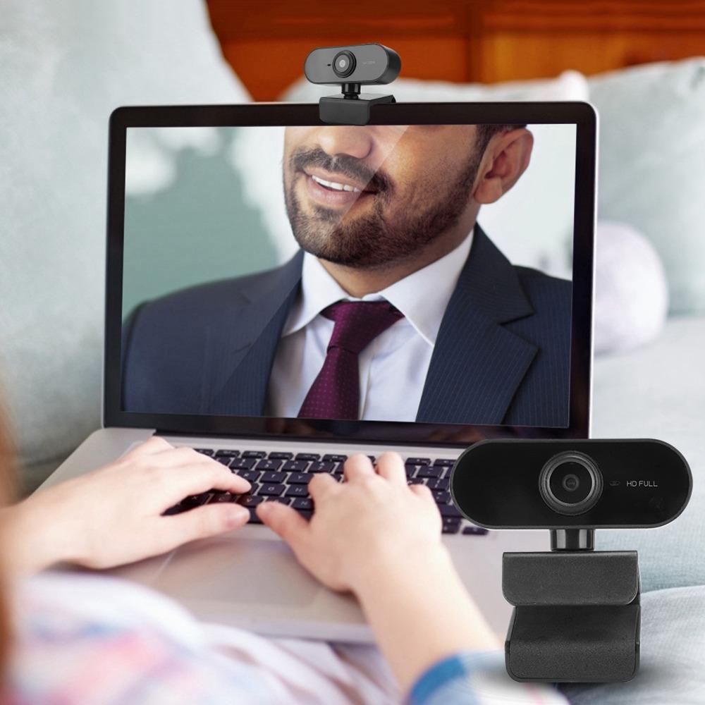 NoDrive 1080P Resolution Computer Camera Built-in Microphone Plug and Play Web Camera 360° Rotation USB Webcam Streaming