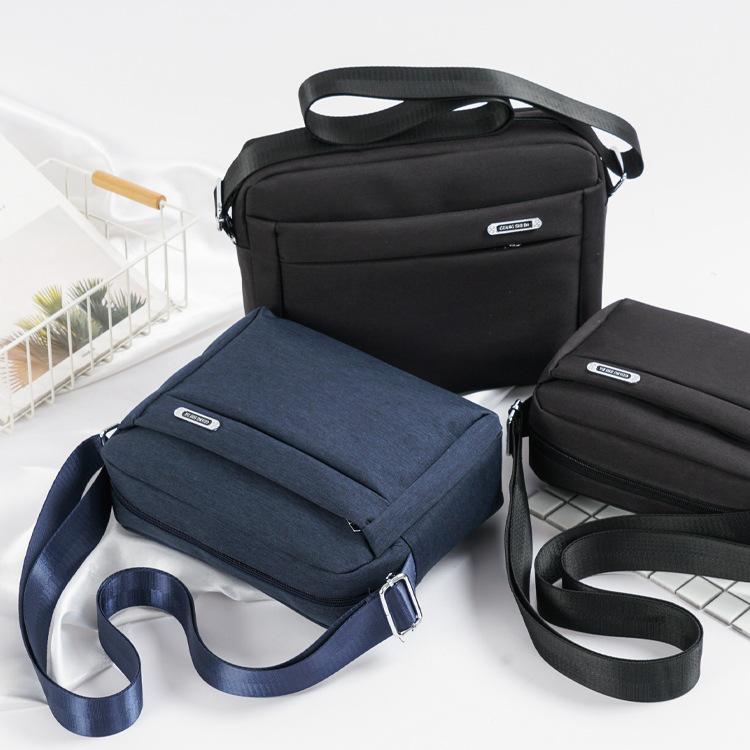 Men's Waterproof Oxford Cloth Crossbody Bag - Fashionable Business Shoulder Bag with Charging Feature