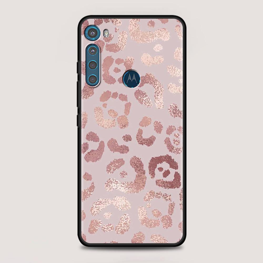 Pink Rose Bling Picture For MOTOROLA One Fusion Case for Moto G10 G9 G8 Plus Play Power One G20 G30 G40 G50 G60 Edge 20 Shell
