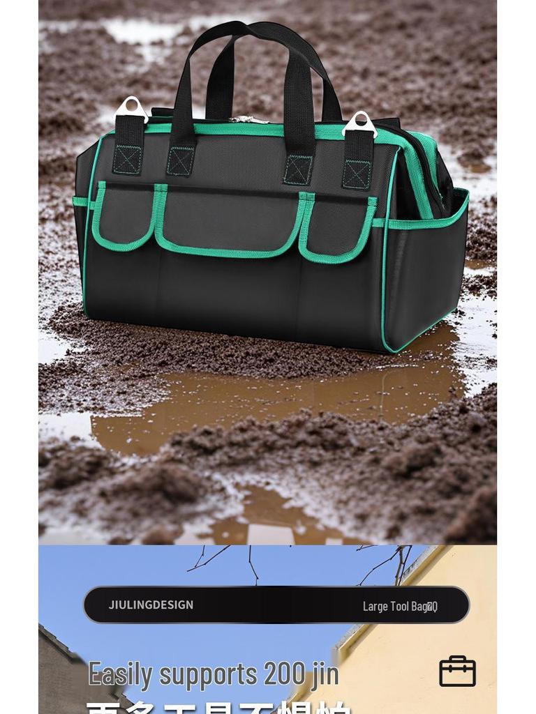 Durable Waterproof Tool Bag for Carpenter/Electrician - Portable, Thickened, Wear-Resistant, Multi-Functional Tote