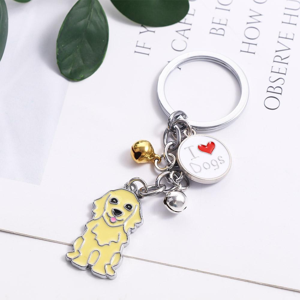 Lover Gift Maltese Animal Bell Enamel Husky Pet Keychain Dog Keychain Dog Pendant Pet Keyring