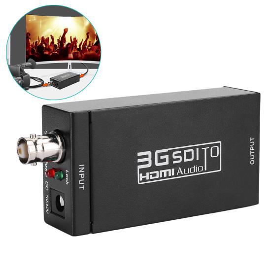 SDI To HDMI Converter Camera To TV High Definition Switch Box Black 3G SDI Interface Support HDMI1.3 110‑240V Noir Prise EU