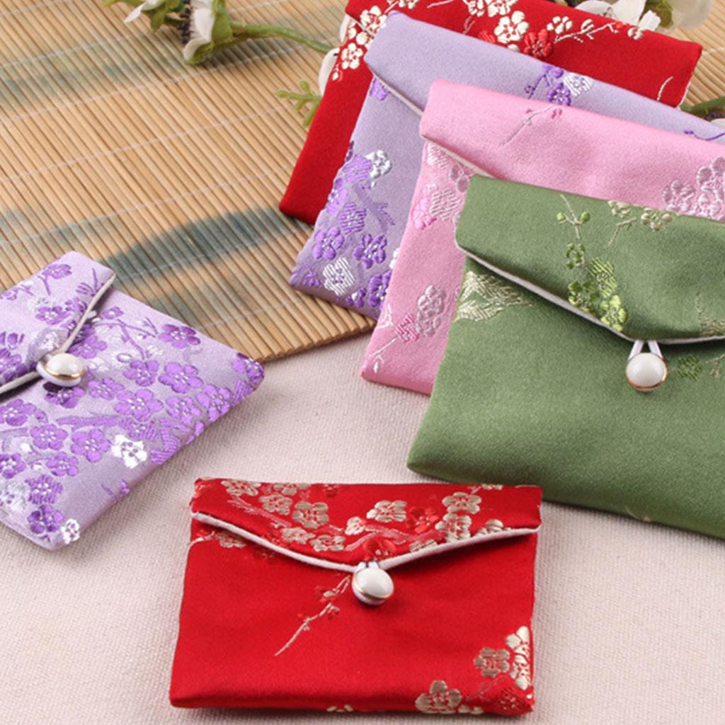 Brocade Fabric Jewelry Case Long Time Use with Antique Charm Organizers for Earrings