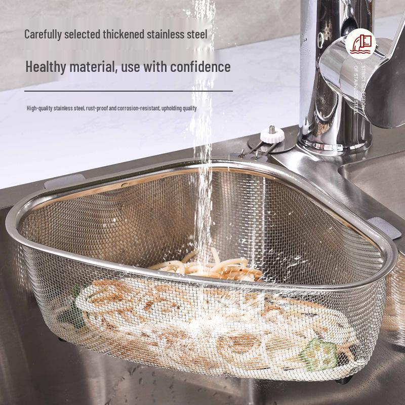 Stainless Steel Drain Basket: Triangle Rack for Fish Tanks, Dishwashing, and Fruit & Vegetable Washing