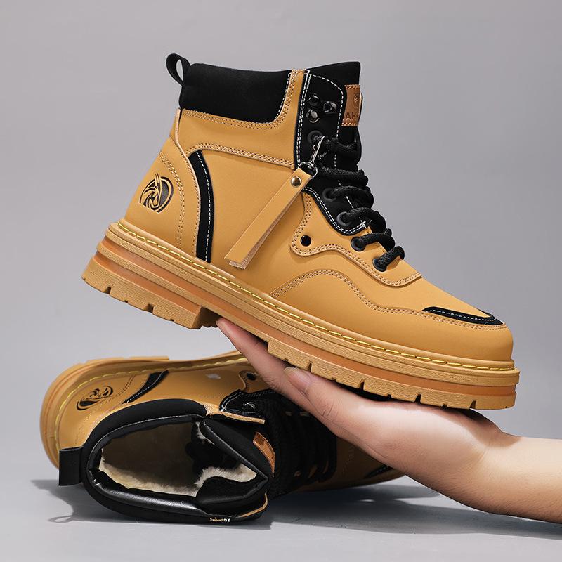 Winter-Baumwollstiefel Herren High-Top Martin Stiefel Wind Leichter Luxus Warm Winter Arbeitsstiefel