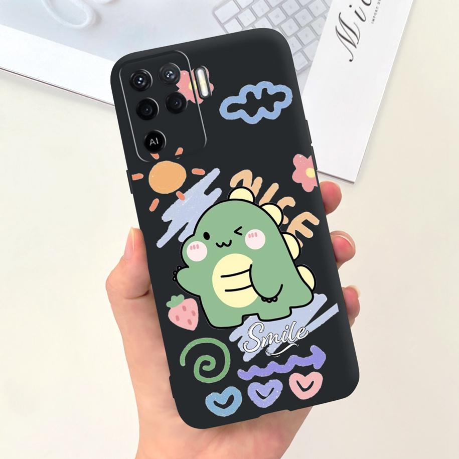 For OPPO A74 A94 Case CHP2219 CPH2203 Phone Cover Cute Duck Dinosaur Slim Matte Funda For OPPO A74 A 94 5G OPPOA74 CPH2197 Coque