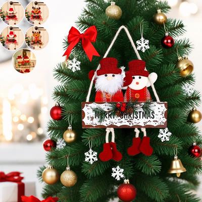 קישוט לעץ חג המולד סנטה קלאוס איש שלג אייל תליון תלוי קישוט לסצנת אווירת הבית אביזרים articoli natalizi