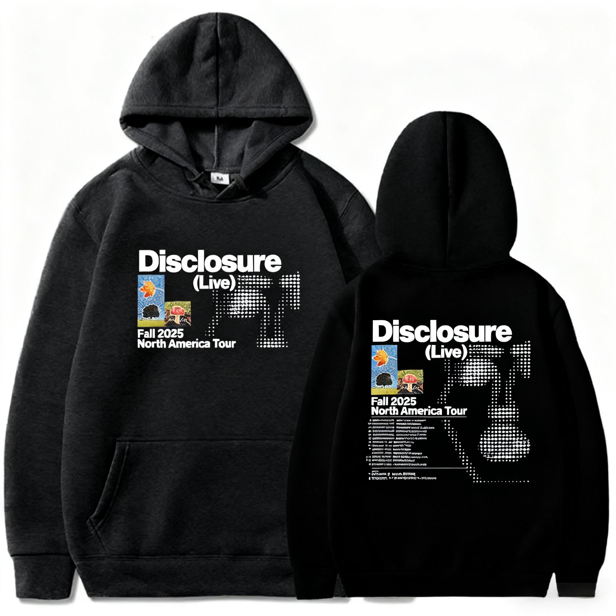 

Disclosure of autumn North American tour long sleeved fashionable hooded sweatshirt casual hip-hop unisex streetwear print 3XL