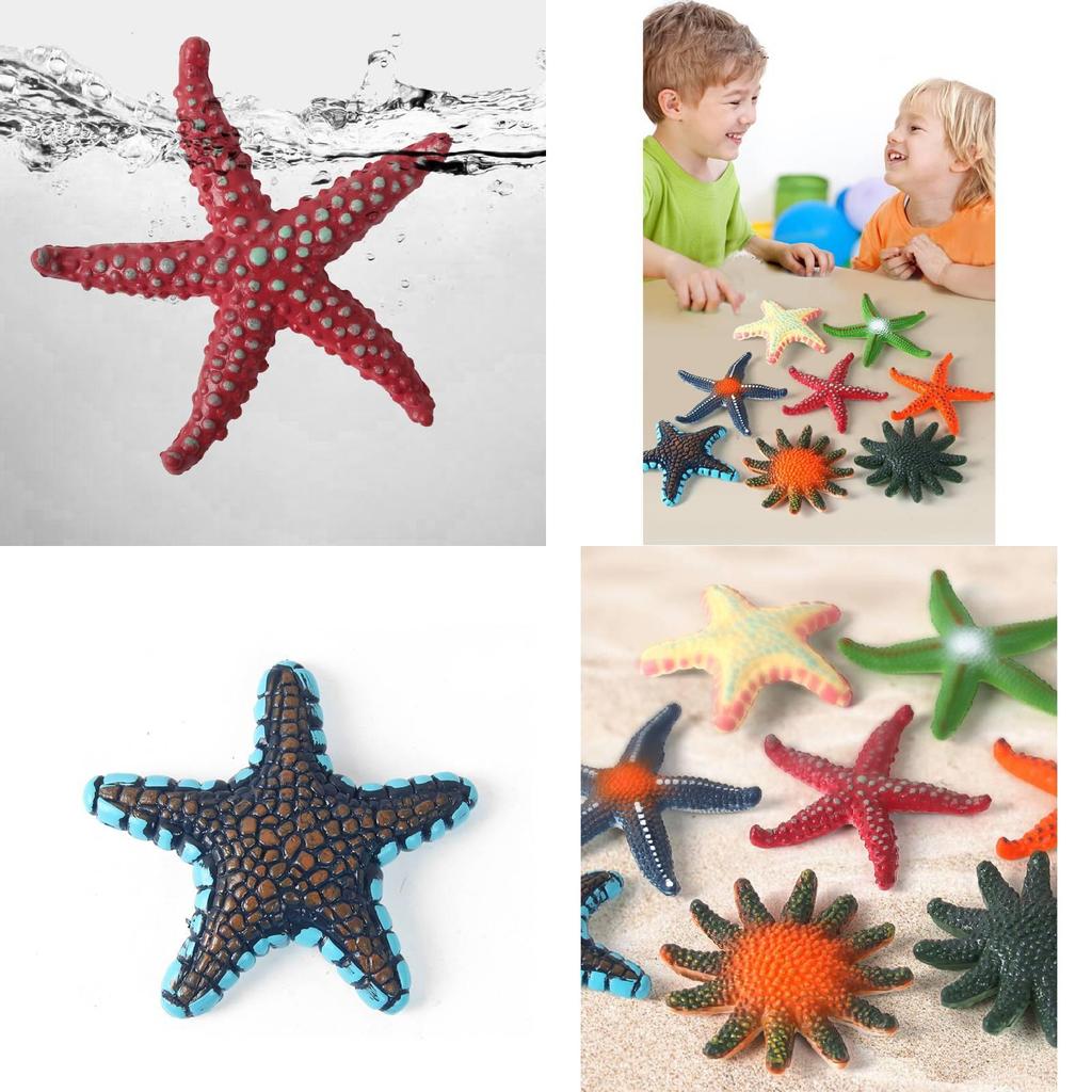 Realistic Marine Life Starfish Models For Children Cognitive Beach Toys Assorted Colors