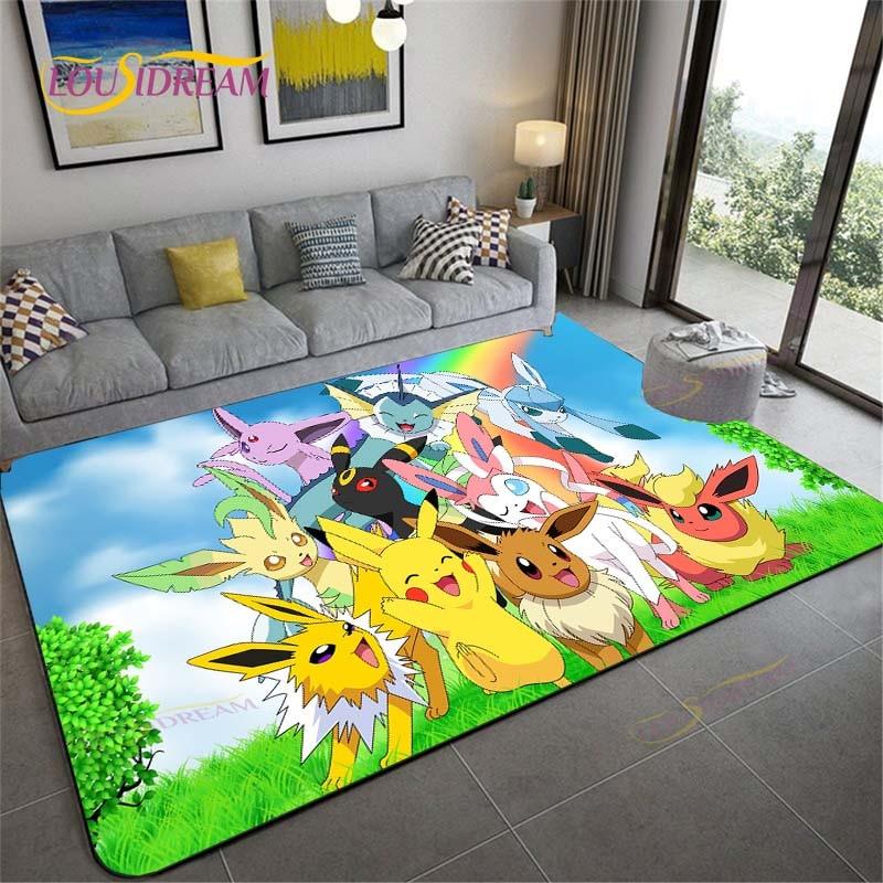 Pikachu Anime Pokemon Carpet Kids Carpets Living Room Tea Table Mats Bedroom Rug Washable Floor Mats Household Area Mat Dinosaur Rug
