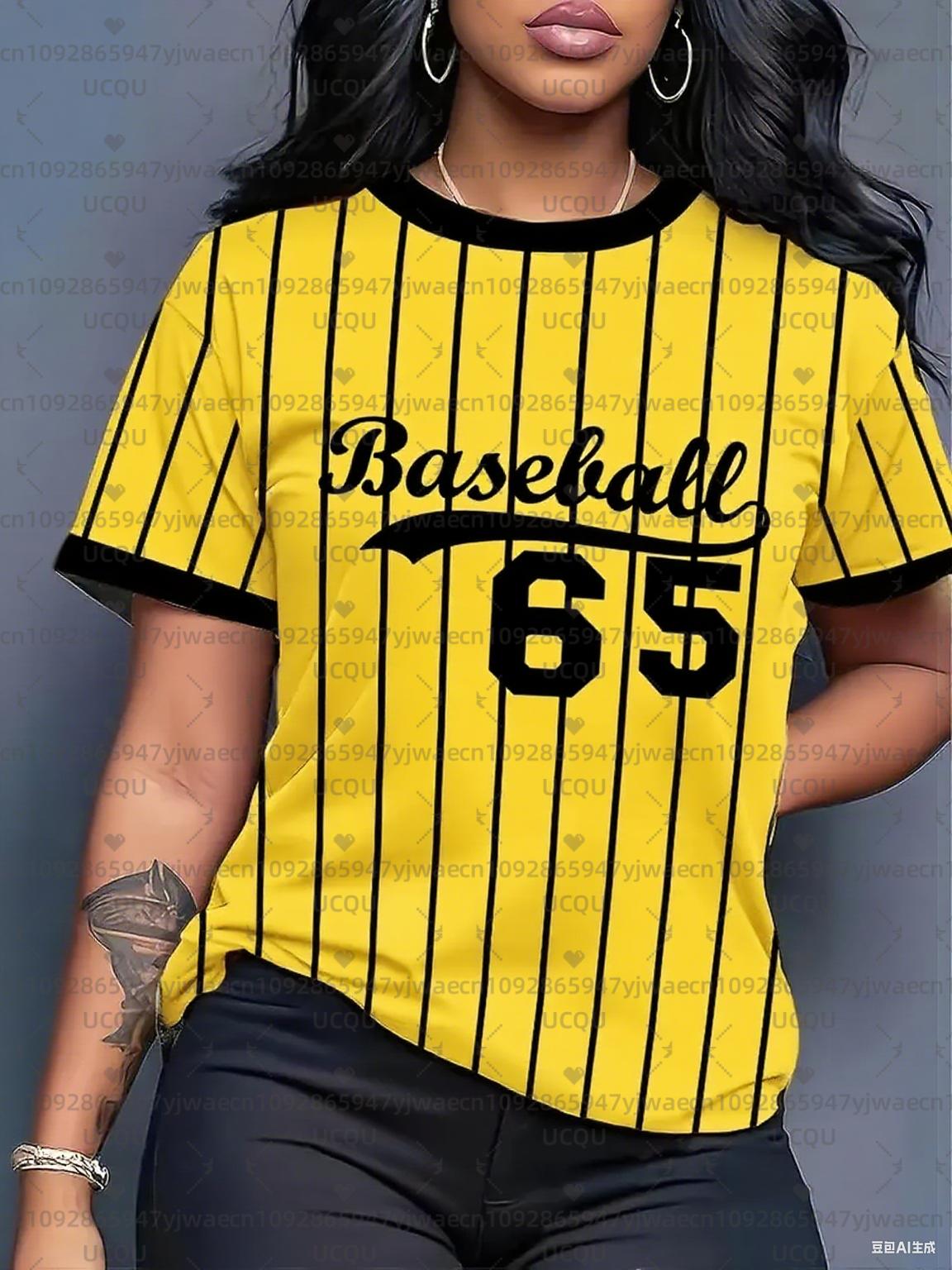 

Striped Print Crew Neck Short Sleeve T-Shirt, Summer Pattern T-Shirt, Jersey, Plus Size Sports T-Shirt Top XXS