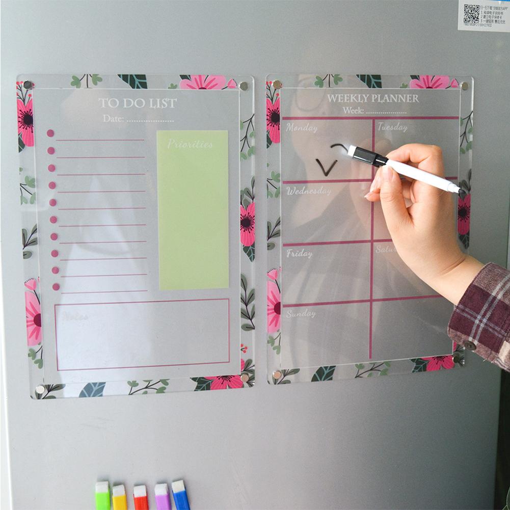 Transparent Acrylic Magnetic Calendar For Fridge Dry Erase Board Refrigerator Acrylic Board Planner Schedule Board To Do List