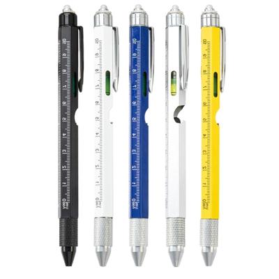 7-in-1 Multitool Tech Tool Stift Schraubenzieher Stift Wasserwaage Kugelschreiber Metall Werkzeug Stift Multitool Stift Handwerkzeug