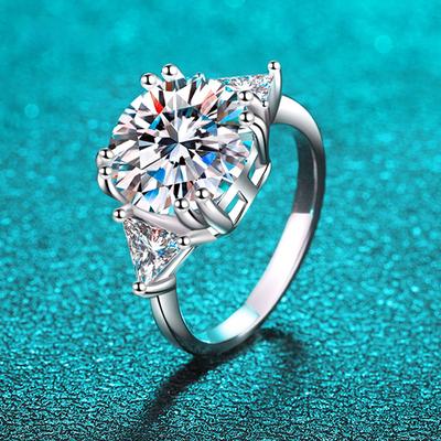 5ct D Color Moissanite Ring for Women Colorless Sparkling Luxury Quality Jewelry 100% S925 Sterling Silver Wedding Ring