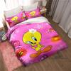 3D Printed Kawaii Tweety Bird Bedding Set, Printed Single Duvet Cover and Pillowcase 3-Piece Set, Children's and Adult Sizes