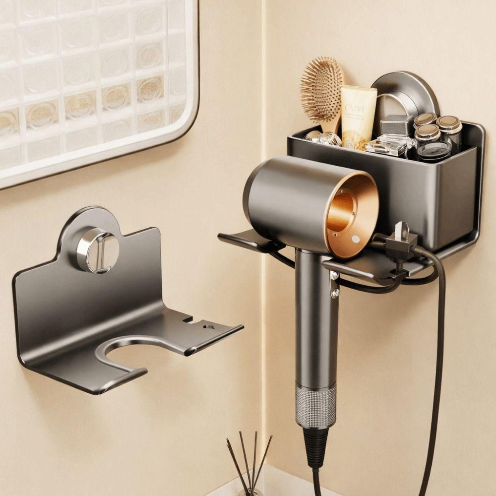 Carbon Steel Suction Cup Hair Dryer Holder Wall Mounted Toilet Blower Holder  Bathroom