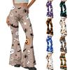 Women's Halloween Print Flared Yoga Pants Stretchy High Waist Casual Fitness Leggings Slim Fit Micro Flare Trousers for Everyday Wear