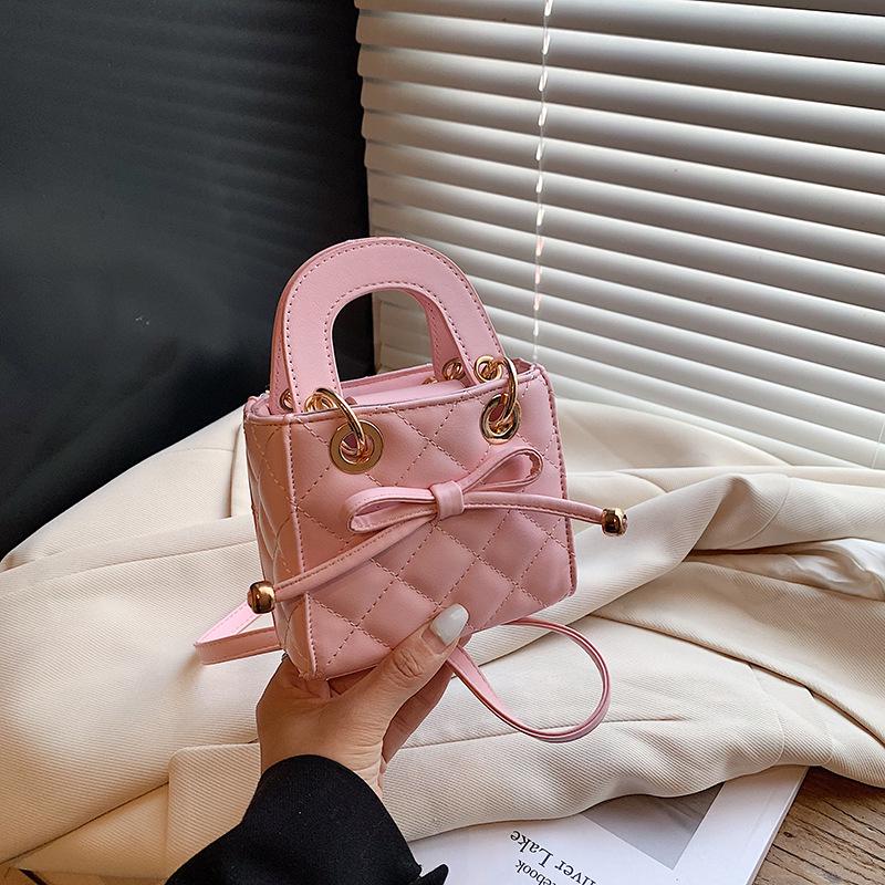 

2025 Girls Mini Quilted Crossbody Bag - Fashionable Korean-Style Embroidered Handbag розовый