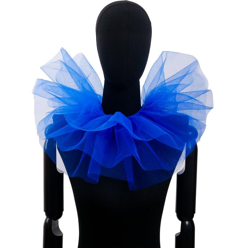Vintage Neck Ruff Collar Victorian Ruffled Puff Mesh Fake Collar Clown Cosplay Stage Costume Party Pography Accessories