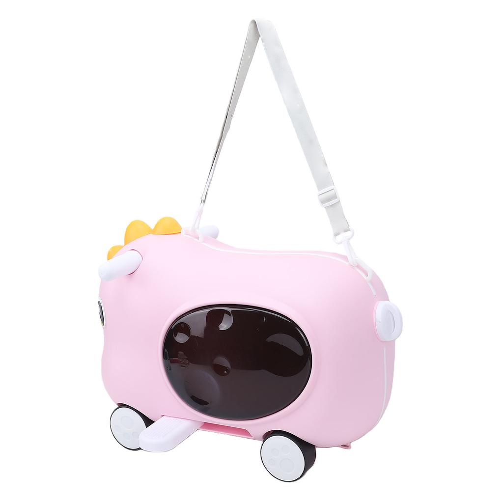 Kinder Mitfahrkoffer mit klappbarem Pedal Leichter Kinderkoffer Reisekoffer für Jungen Mädchen Pink