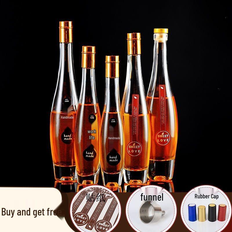 Creative High-End Glass Wine Bottles: 375ml & 500ml for Ice, Red, and Fruit Wines