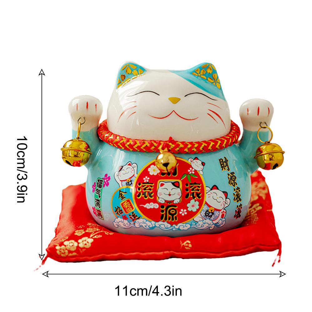 Maneki Neko Figurine Feng Shui Fortune Lucky Cat 4.5in Cute Wealth Cat Figurine Maneki Neko Feng Shui Fortune Creative Ceramics