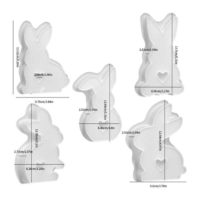 Bunnies Statue Silicone Molds for Epoxy Resin Handmade Silicone Soap Molds Chocolate Fondant Silicone Mould