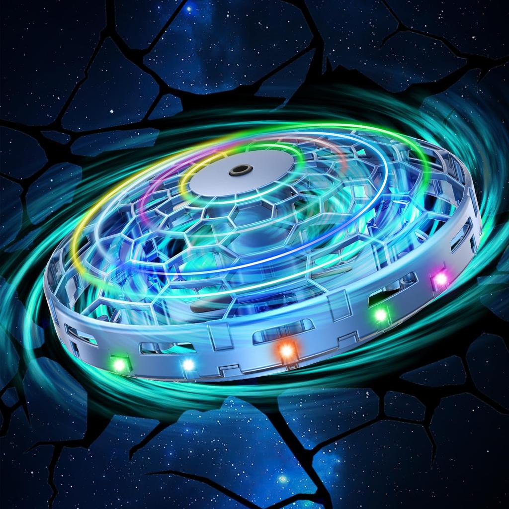 Flying Ball UFO Gesture LED Automatic Obstacle for Certified In Birthday Student Blue Toy, Control, Light, Avoidance, 360° Rotation, Kids, Japan,