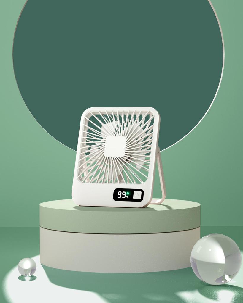 Digital Display Foldable Desk Fan