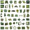 10/30/50pcs Korean Style Olive Green Aesthetic Stickers Ins Style Art Sticker DIY Luggage Laptop Phone Kawaii Decals Decoration