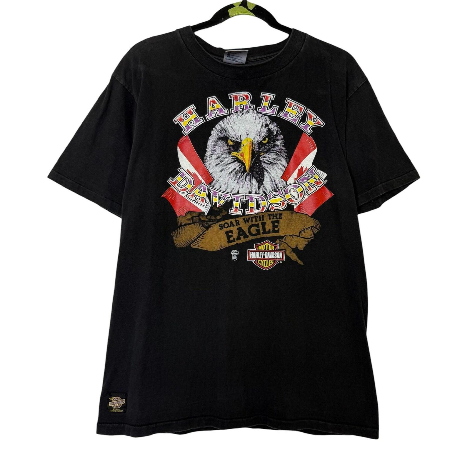 90 s Harley Davidson Canadian Eagle T shirt Sz L (B633) 2XL