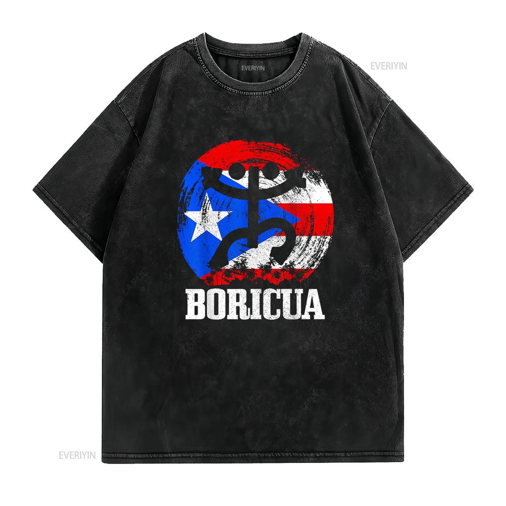 Boricua Puerto Rico Rican Flag Pride Taino Coqui T Shirt vintage Washed Soft designer clothes Breathable Stretched Casual