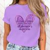 (High Quality T Shirt)New In This Family Nobody Fights Alone Alzheimer'S Awareness Print T Shirt Women Short Sleeve Tops Tees