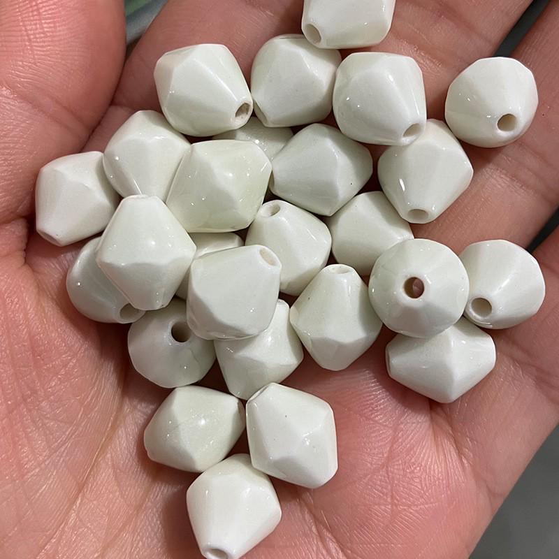 Macaron Rhombus Ceramic Beads for DIY Jewelry Making