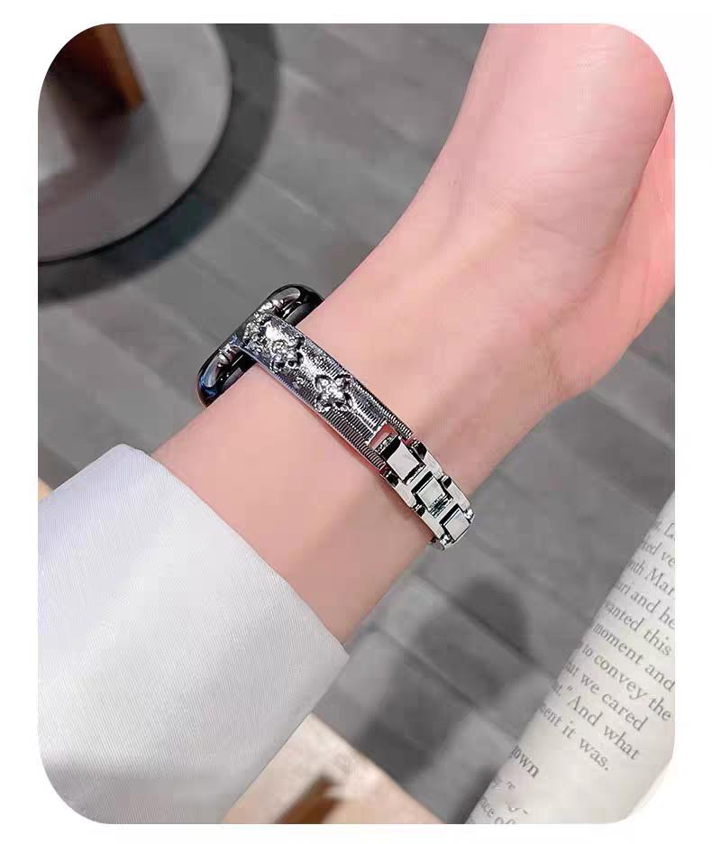 

New Bling Gold Stainless steel bracelet link For Apple Watch band Series 11/8/7/6/10/9 40mm 41mm 38mm 42mm 44mm 45mm 46mm Strap S10 S11 46MM срібний