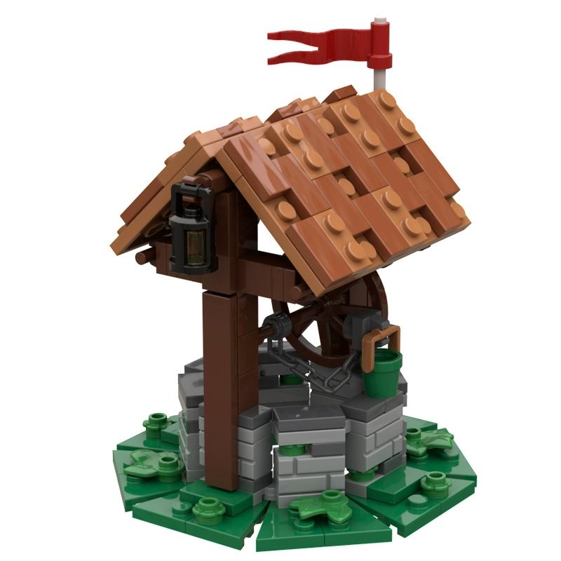 MOC Medieval Street View Scene Building Blocks Castle Bedroom Crossbow Siege Hammer Bulletin Board Sign Laboratory Bricks Gifts