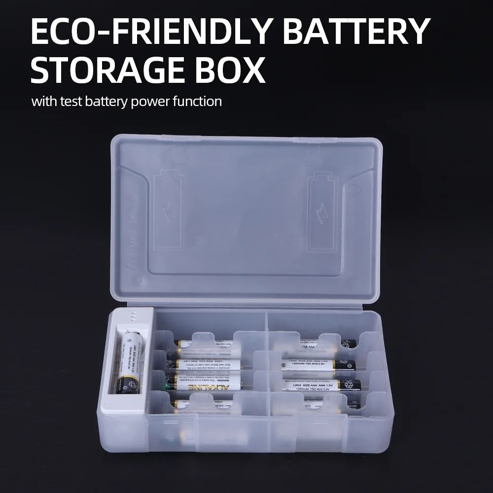 Secure Locking Battery Storage Box Space Saving Transparent Battery Case  Home Use
