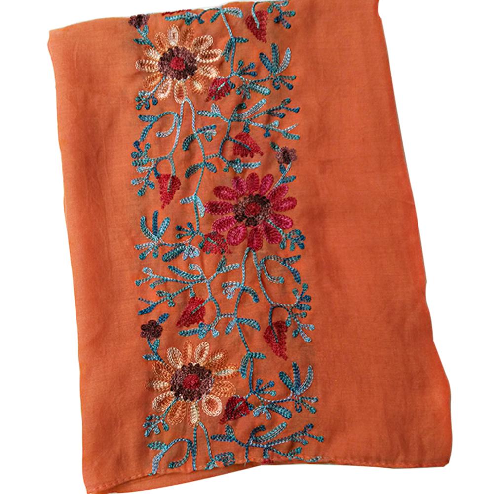 Eșarfă cu flori brodate din bumbac femei lungi bandană eșarfe șal pentru fete cadou