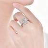 Cbtb Rectangular Moissanite Ring 925 Silver Engagement Quality Goods Jewelry