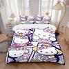 3pcs Hello Kitty's Cute Moments Bedding Set Includes Quilt Cover and Pillowcases, Suitable for All Seasons, Machine Washable Ideal Gift S043