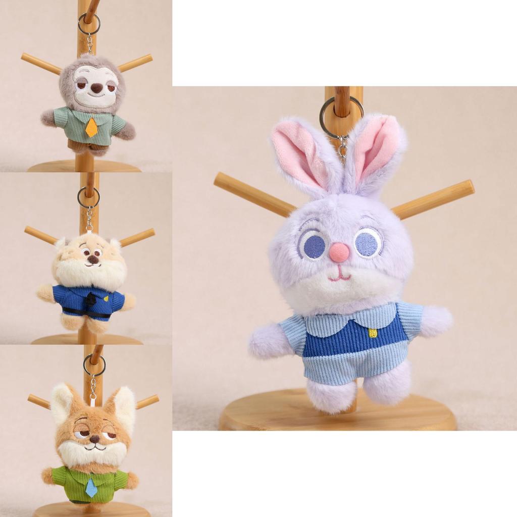 Zootopia Plush Nick And Judy Keychain Soft Toy For Girls Bag Decor