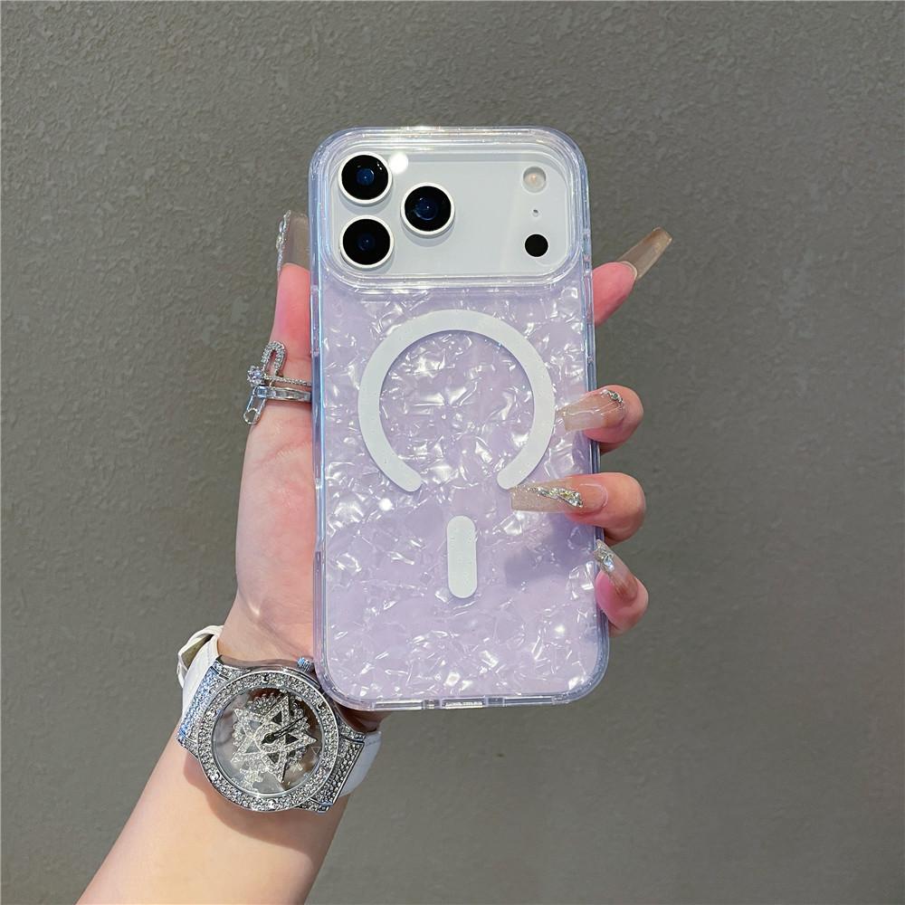 Suitable for Apple 17 Shell Pattern Magnetic Phone Case iPhone 17 Promax Sparkling Powder Colorful 17Air Protective Cover
