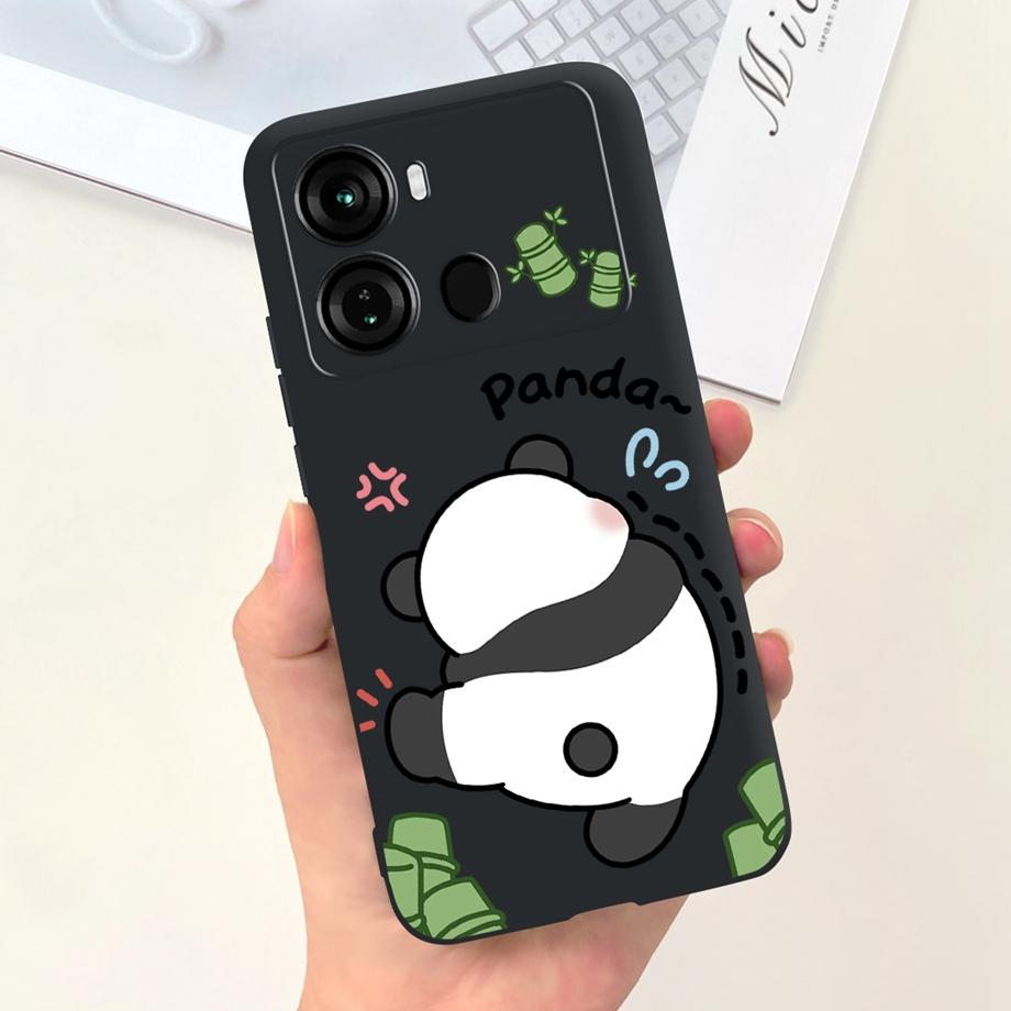 For Itel P40 P40+ P40 Plus Case Luxury Black Soft Silicone Bumper Phone Cover for ITEL P683L P662L Coques Panda Rabbit Goothic