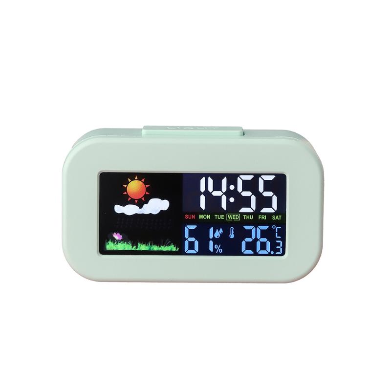 Wetterstation Uhr mit hellem Farb-LCD-Bildschirm für umfassende Temperatur- und Feuchtigkeitsmessung, am besten für das Arbeitszimmer
