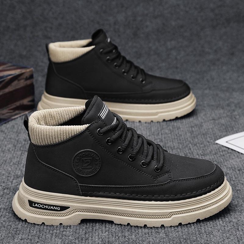

Autumn and winter Martin tooling boots outdoor mid-top men s shoes high-top men s heightening trend boots 39 чорний