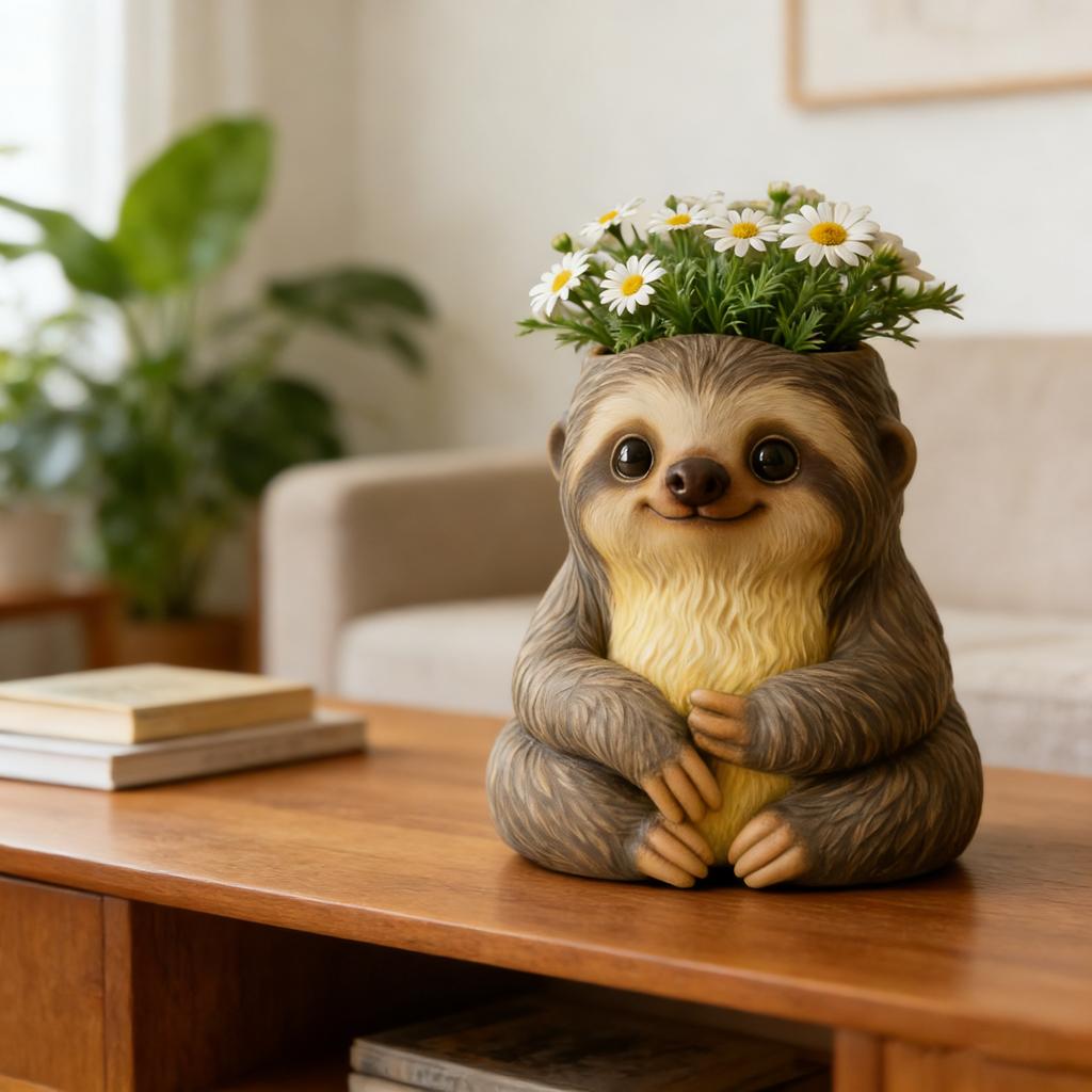 3D Sloth Aromatherapy Cement Gypsum Cup Mold DIY Storage Cup Mold Plant Small Flower Pot Decoration Silicone Mold
