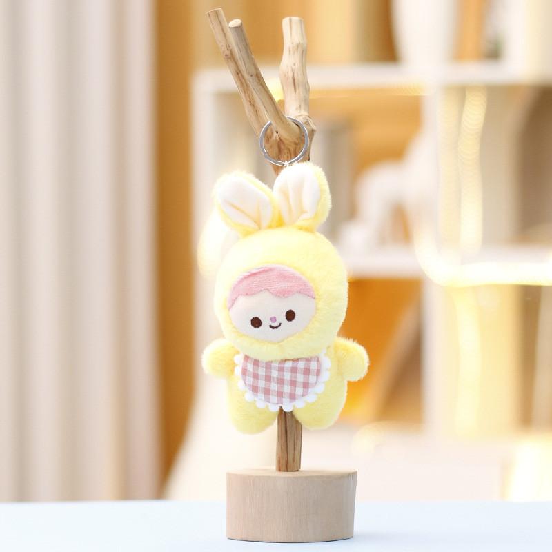 Rabbit Bib Key Chain Cartoon Toy Backpack Pendant Decoration Plush Cute Doll