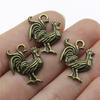 10pcs Animal Charms Rooster Cock Chicken Charms Antique Silver Color Pendants DIY Crafts Making Findings Handmade Jewelry